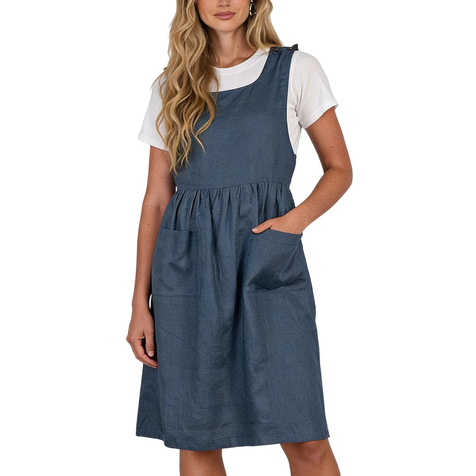 

Dress For Women Long Boho Beach Dress Elegant Maxi Dress Sleeveless Dress S Темно-синій