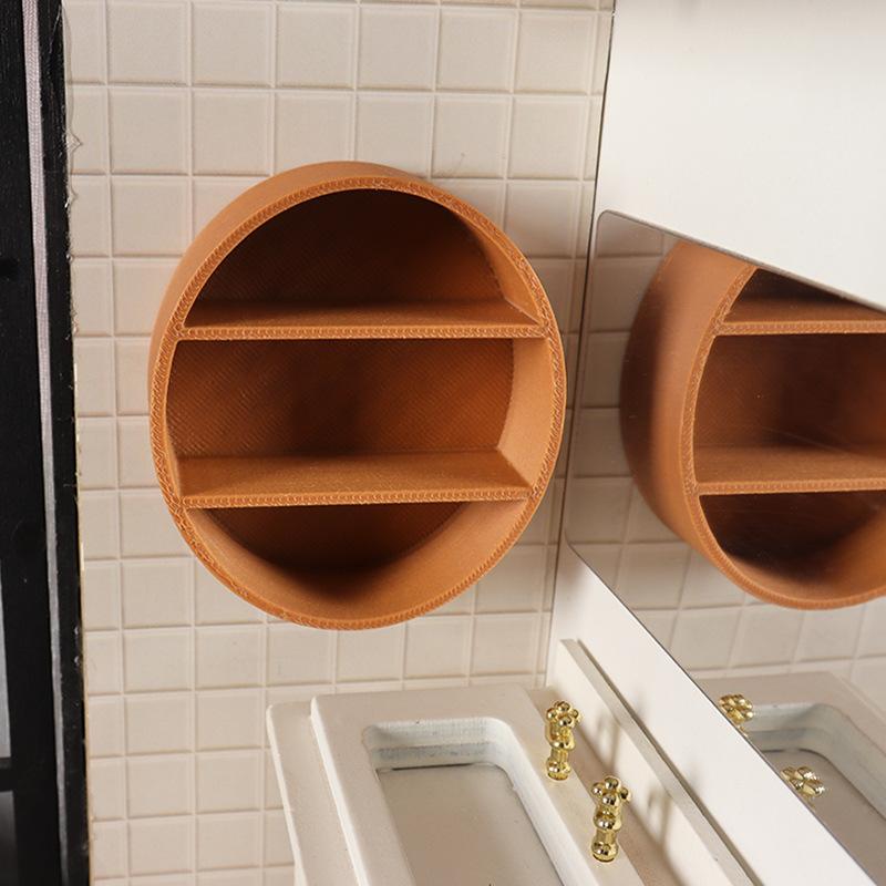 1/12 Dollhouse Wall Cabinet Display Shelves Storage Rack Model Dollhouse Living Room Furniture Decoration Dolls House Accessory