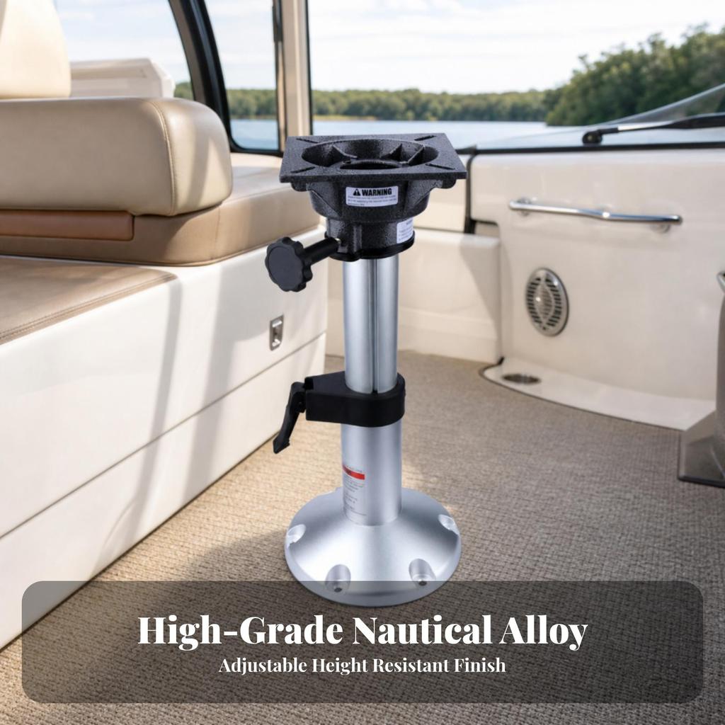 Boat Seat Pedestal with Swivel Base Secure Locking Hardware Resistant