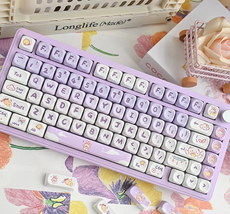 MOA yüksekliği dondurma ayısı tuş başlığı mavi sevimli çizgi film süblimasyon tuş başlığı 75 98 mekanik klavye tuş başlıklarının tam seti