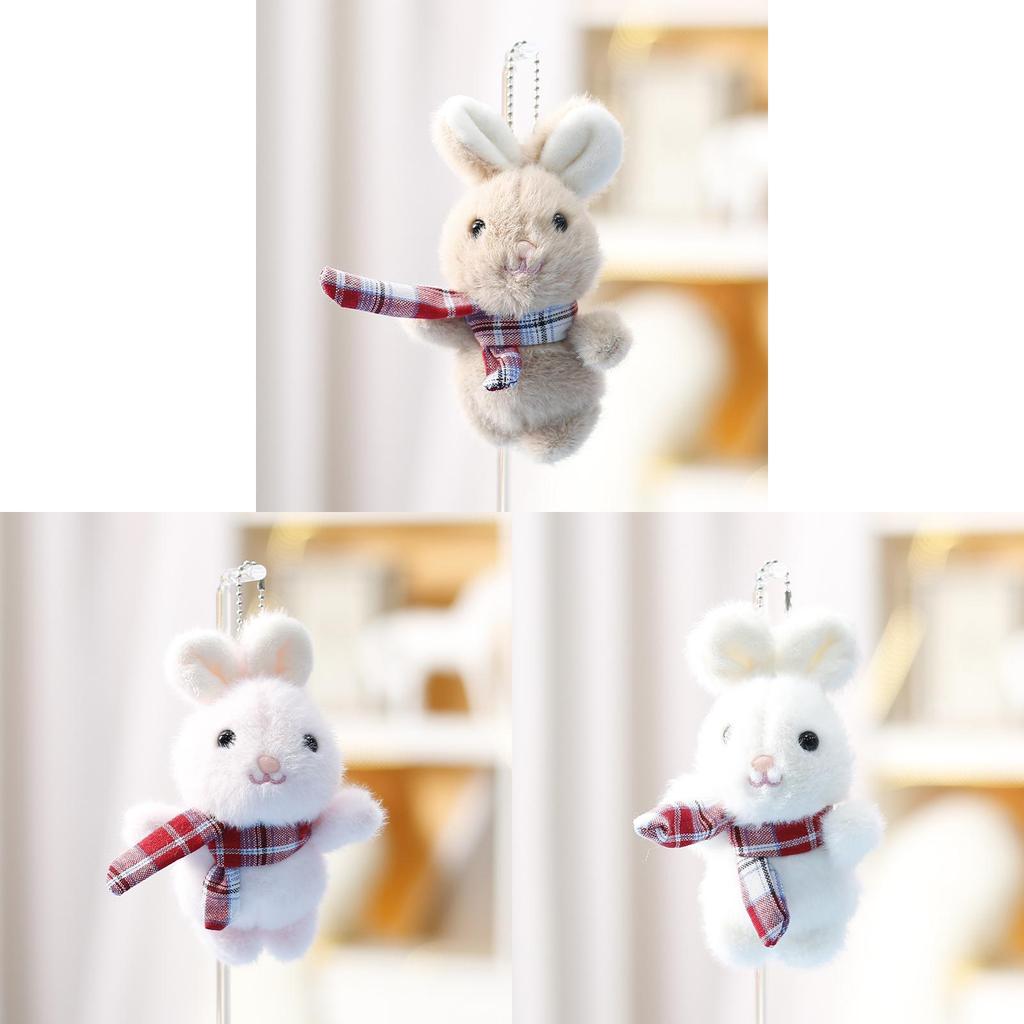 Soft Rabbit Plush Doll With Scarf For Bag Charm Girls Travel Gift