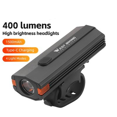 High Brightness Bicycle Light 400 Lumen USB Rechargeable Bike Light Waterproof Road Bike Light