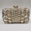 Damen Kristall Abendtasche Clutch Große Strassstein Hochzeits Tasche Grün/Champagner Luxus Damen Diamant Brautparty Mini Minaudiere