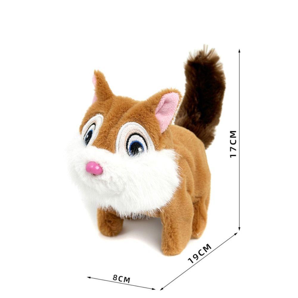 With Sounds Plush Electric Music Toy Electronic Animated Squirrel Walking Toy  Kids Baby