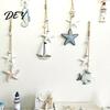 Wooden Ocean Hanging Ornament Starfish Decoration, Nautical Coastal Wall Ornament, Seaside Inspired Decor Theme Art for Home Beach Lake House