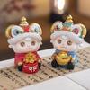 Cute Lion Dance Sheep Figurine Chinese Style Resin Ornament Wealth Zodiac Sheep Statue  New Year