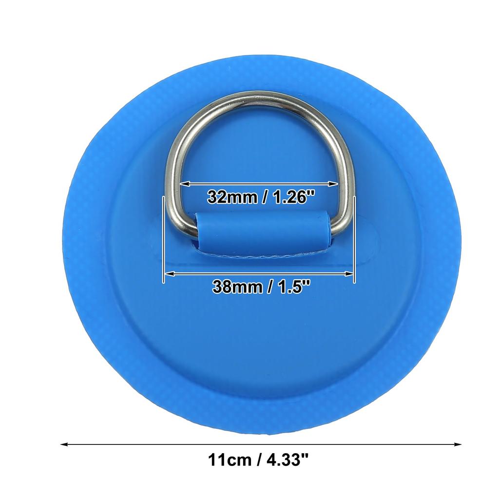 X AUTOHAUX D-Ring Patches PVC Stainless Steel Round D-Ring Pads for Surfboard Inflatable Boat