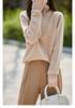 Women's Pure Wool Loose Fit Lapel Pullover Sweater - Versatile Semi-High Neck Knitwear for Autumn/Winter.