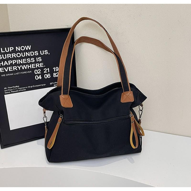 New Cloth Bag Korean Style Fashionable Large-capacity Simple All-matching Tote Casual Portable One-shoulder Cross-body Trendy