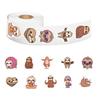 500/roll Cartoon Sloth Roll Sticker Cute Animal Children DIY Skateboard Suitcase Roll Sticker
