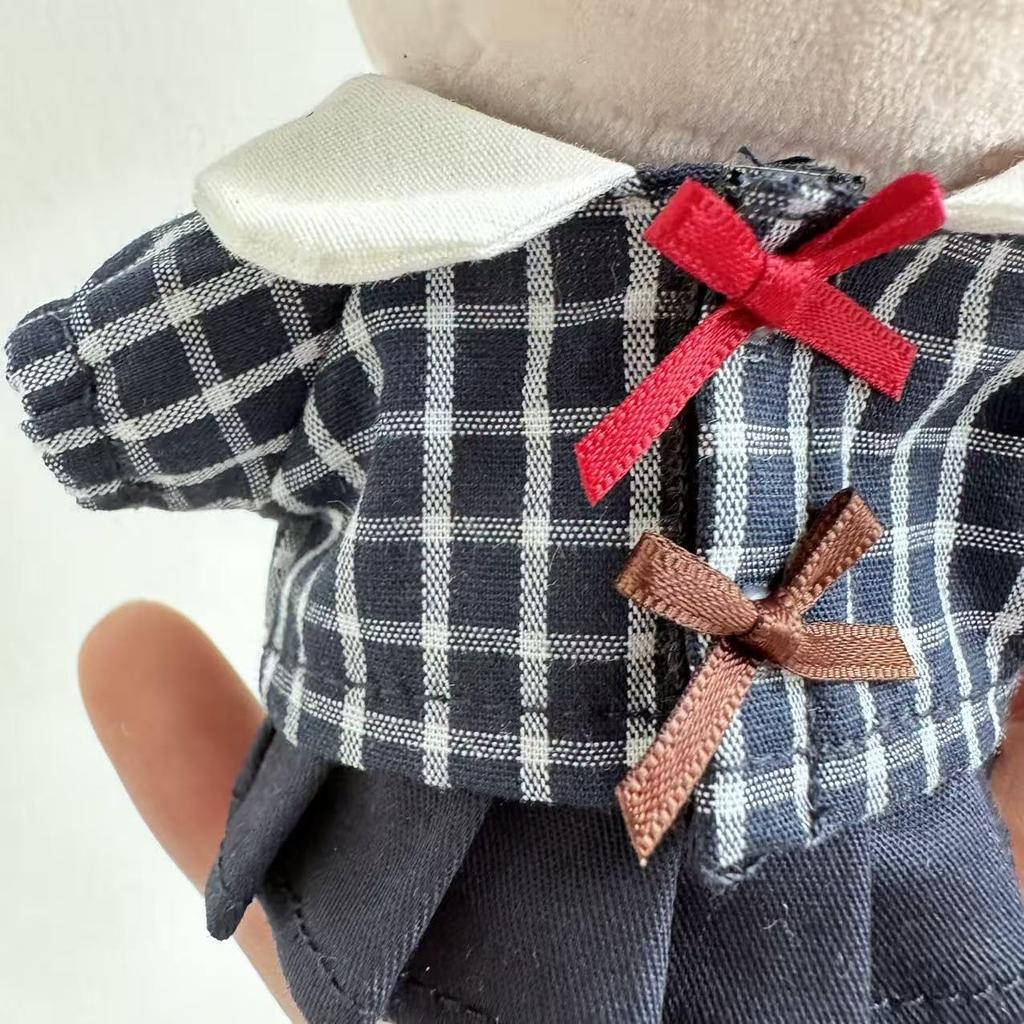 G.triger Plush Toy Clothes, Little After-School Series, School Style, for 10cm Plush Toys, Uniform Set, Checkered Pattern, 3 Colors, Perfect for Fan