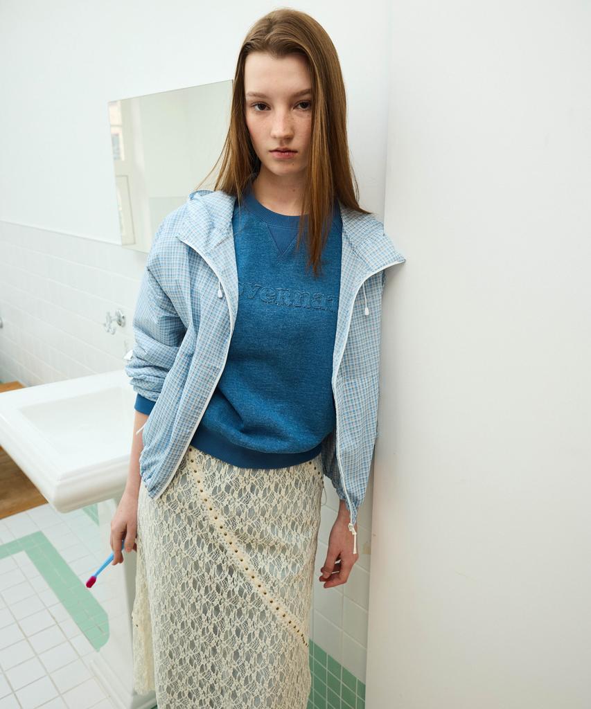 COVERNAT WOMAN Denim Cooper Logo Sweatshirt