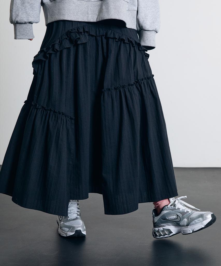 Dyuidyui Cutting Skirt_Black
