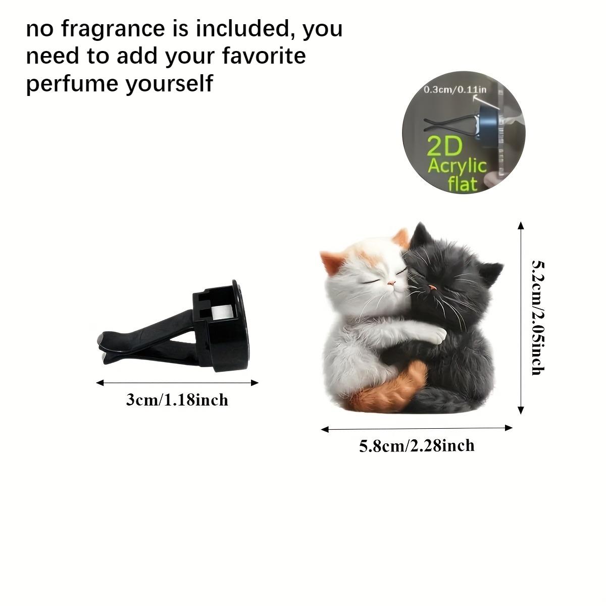 

2D flat kitten car vent clip decorative diffuser (fragrance not included), car interior decoration, aromatherapy clip, ideal for holiday gifts 6cm