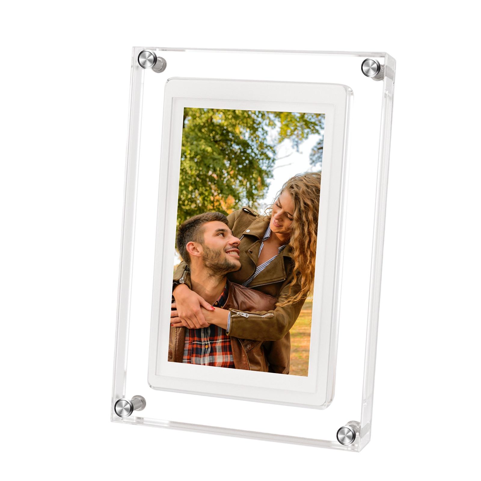 5 Inch Acrylic Digital Photo Frame with Clock Function EU PLUG