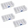 4PCS Clear Plastic Fishing Tackle Storage Box Lure Container  for Bait Hooks Storage