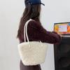 Luxury Faux Lamb Wool Tote Bag Winter Plush Handbag for Women Trendy Large Capacity Soft Fleece Shoulder Bag