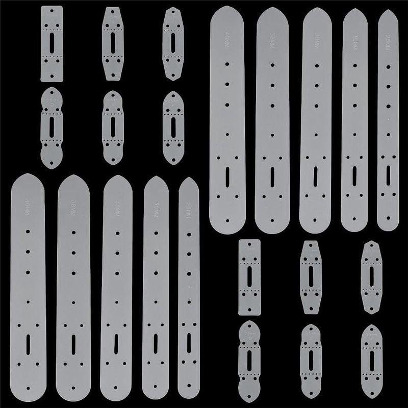 ABIY Leather Templates 22 Pcs 11 Styles PVC Patterns For DIY Supply For Belt Holes Punching Crafting Tools