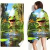 Cartoon Frog Beach Towel Funny Animal Print Soft Quick-Dry Large Bath Towel For Kids Swim Pool Travel Gift