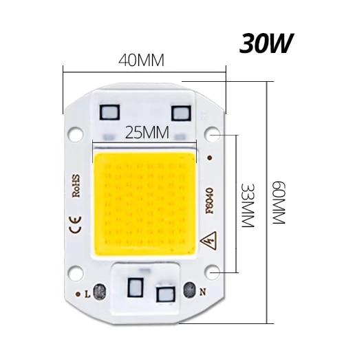 LED Çip COB Lamba Boncuğu 20W 30W 50W LED 220V 110V Akıllı IC Sürücüye Gerek Yok DIY Projektör Led Matris Spot Dış Mekan Çip Lambası