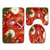 Christmas Shower Curtain Floor Mat Combination Four-Piece Set Bathroom Toilet Carpet Shower Room Mat Foot Mat