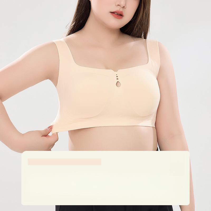Seamless Bra Women's Vest Bra Plus-size Underwear Women's Thin Lactation Gathering and Anti-sagging Bra Push Up Bra