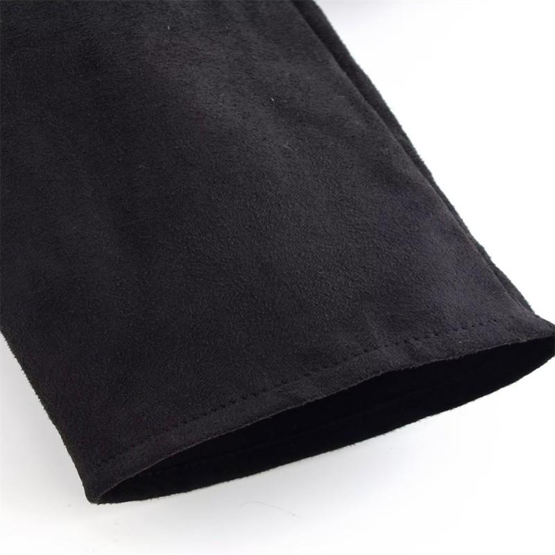 Womens Solid Color Long Sleeve Shirt With Tie Front Velvet-Effect Loose Fit Blouse Office Casual Wear