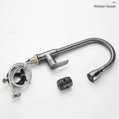 All Copper Kitchen Faucet, Pull-out Spout, Kitchen Sink Mixer Tap, Spray Head, Chrome/black Mixer Tap