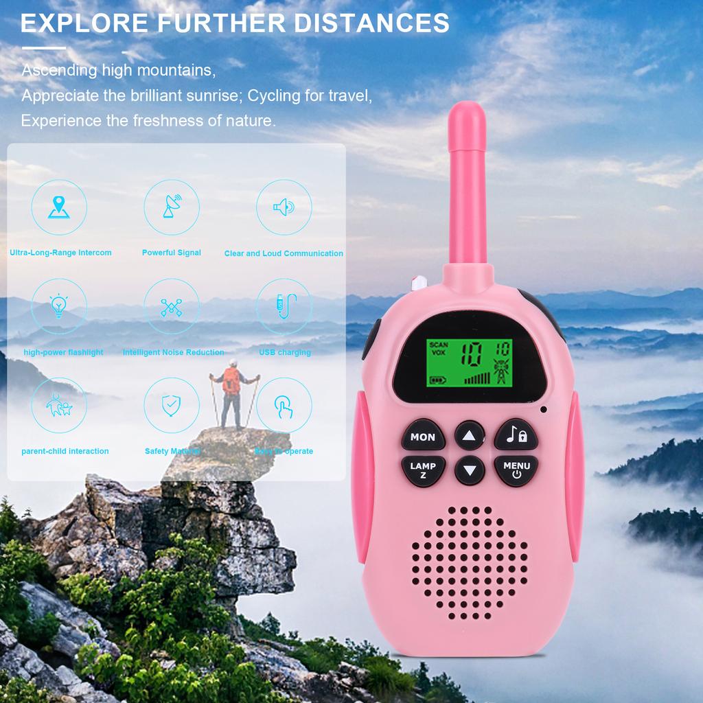 2 PCS Walkie Talkies Long Range Rechargeable Walkies Talkies Portable 22 Channels Walkie Talkie for Boys Girls Ages 3-12
