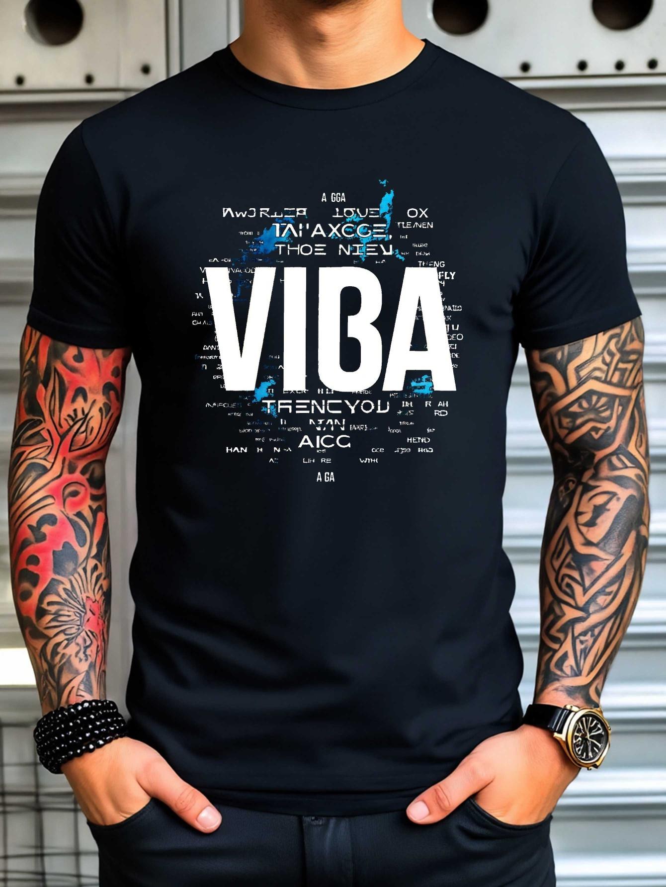 Navy Blue Vibes Graphic T-shirt - Cotton Blend XL