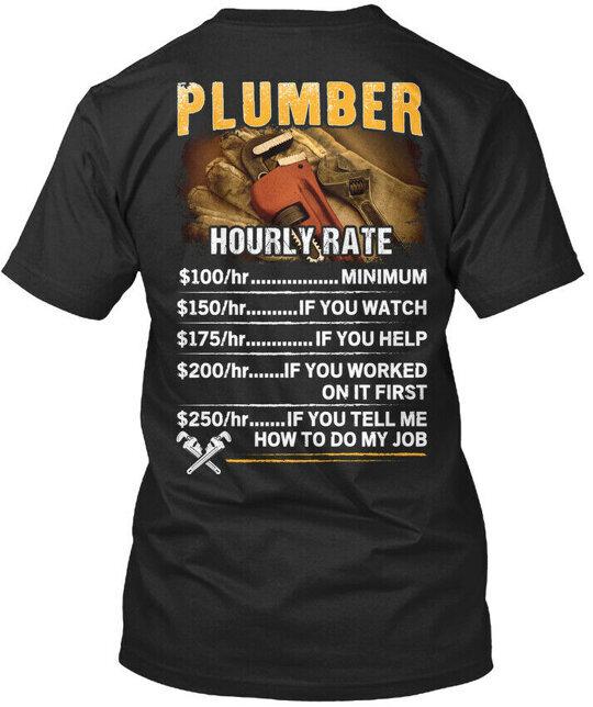 

Почасовая ставка сантехника - Премиум футболка сантехника Сделано в США Размеры от S до 5XL 4XL