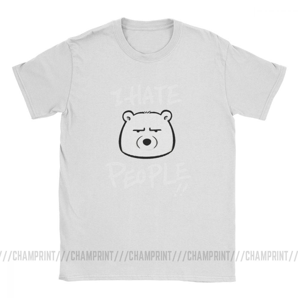 I Hate People Men T Shirts Bear I Eat People Solitary Autism Casual Cotton Short