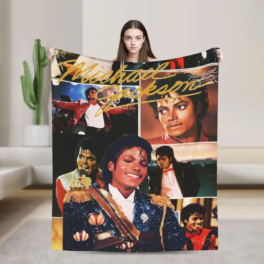 MJ King Of Pop Michael J-jackson Super Soft Blanket Plush Bedding Throws Funny Couch Chair Flannel Bedspread Sofa Bed Cover