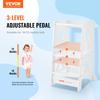 Tower Step Stool for Toddlers Kids 3-Level Height Adjustable 350LBS White