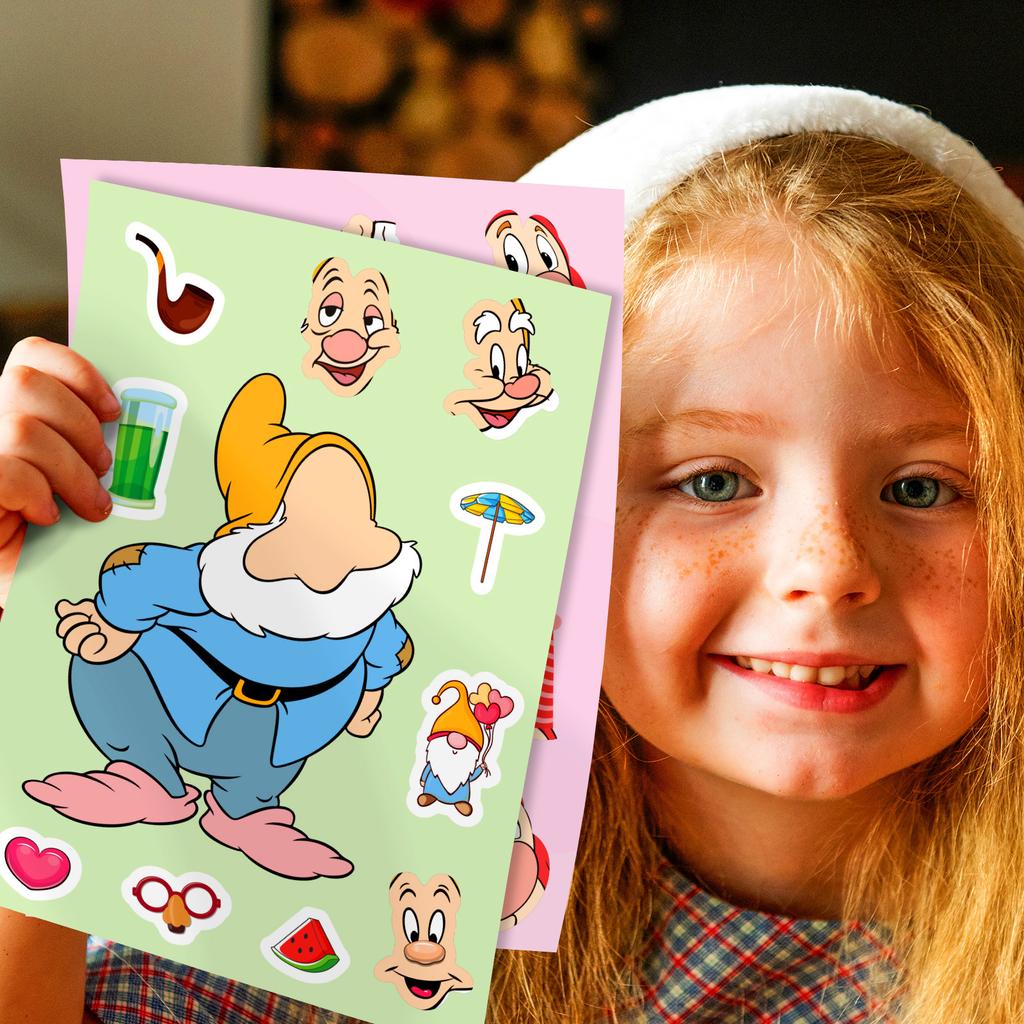 Boutique 6 Pack Dwarf Face Changer Puzzle Sticker Diy Children'S Craft Lesson Game
