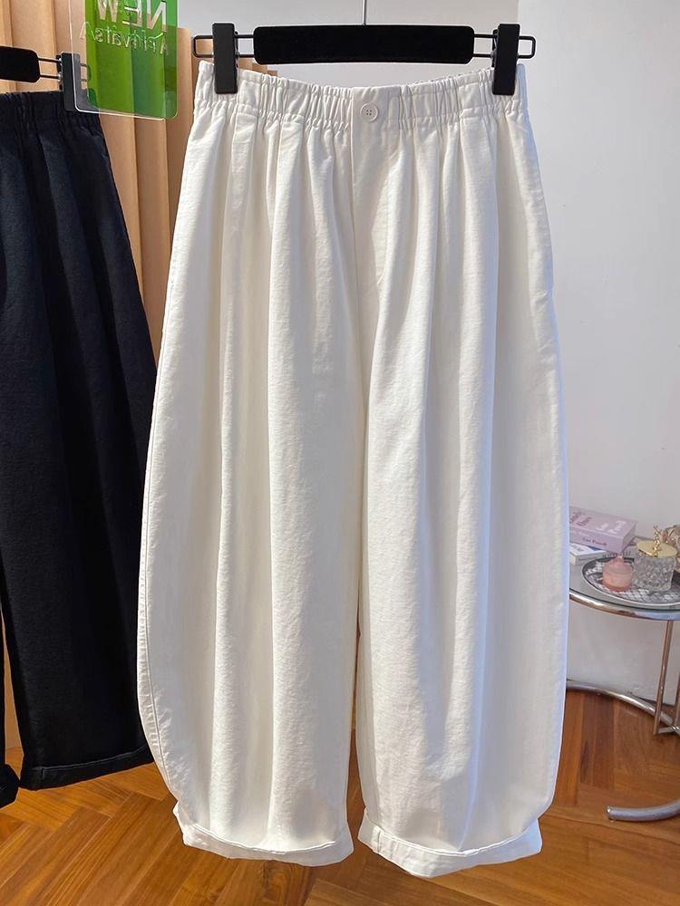Extra Large Korean Style Wide-Leg Casual Pants for Women, Trendy Spring 2025