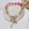 Women Diamond Crystal Candy Color Lucky Cat Pendant Bracelet