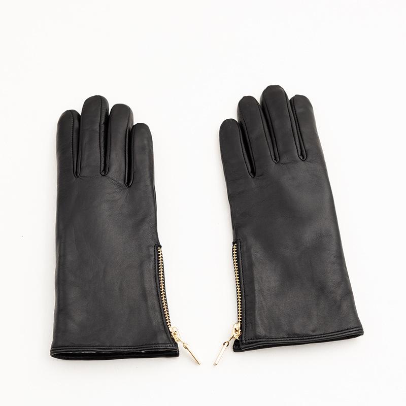 Adult Genuine Leather Gloves Women's Sheepskin Touch Screen Fashionable Driving and Cycling Windproof Gloves for Autumn and Winter