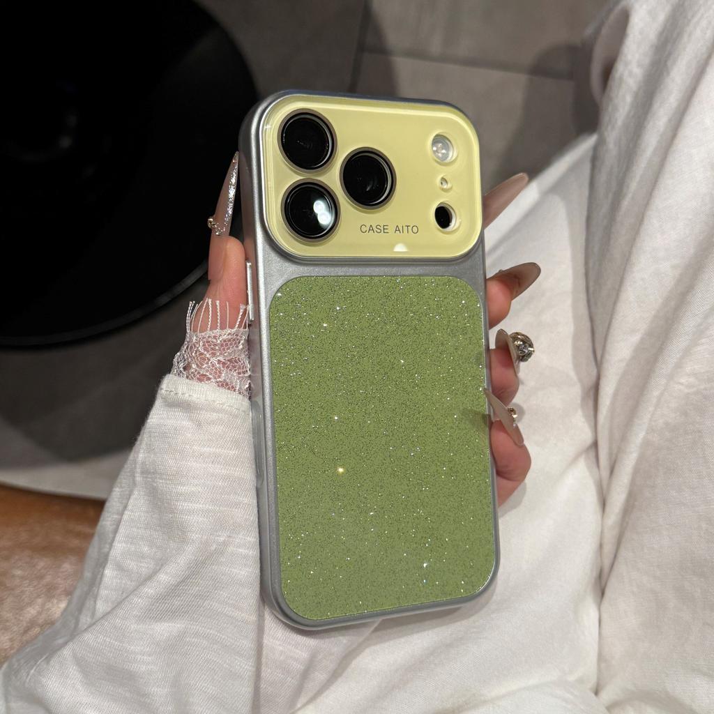 Glitter Gradient Camera Film Protector Case for For Iphone 1 16 17 Pro Max 13 14 17Pro Bling Shockproof Large Window Cover