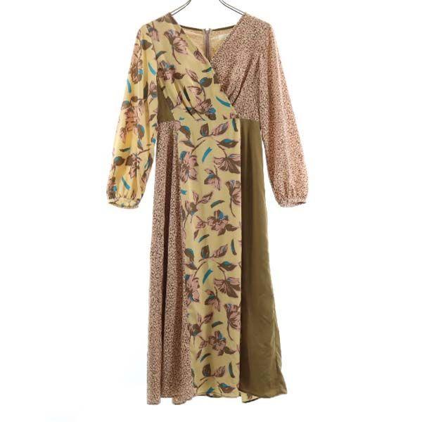 Lily Brown All-over Pattern Dress F Lily Brown Long Sleeve Long Patchwork Style Women s [R220919] [Used]