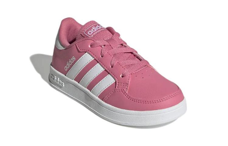 adidas Neo Breaknet Casual Slip Resistant Abrasion Resistant Low Top Kids' Skateboarding Shoes Pink White Kids' GW2893