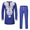 Men's  2 Piece Set Long Sleeve Pants Dashiki Outfit Traditional Suit