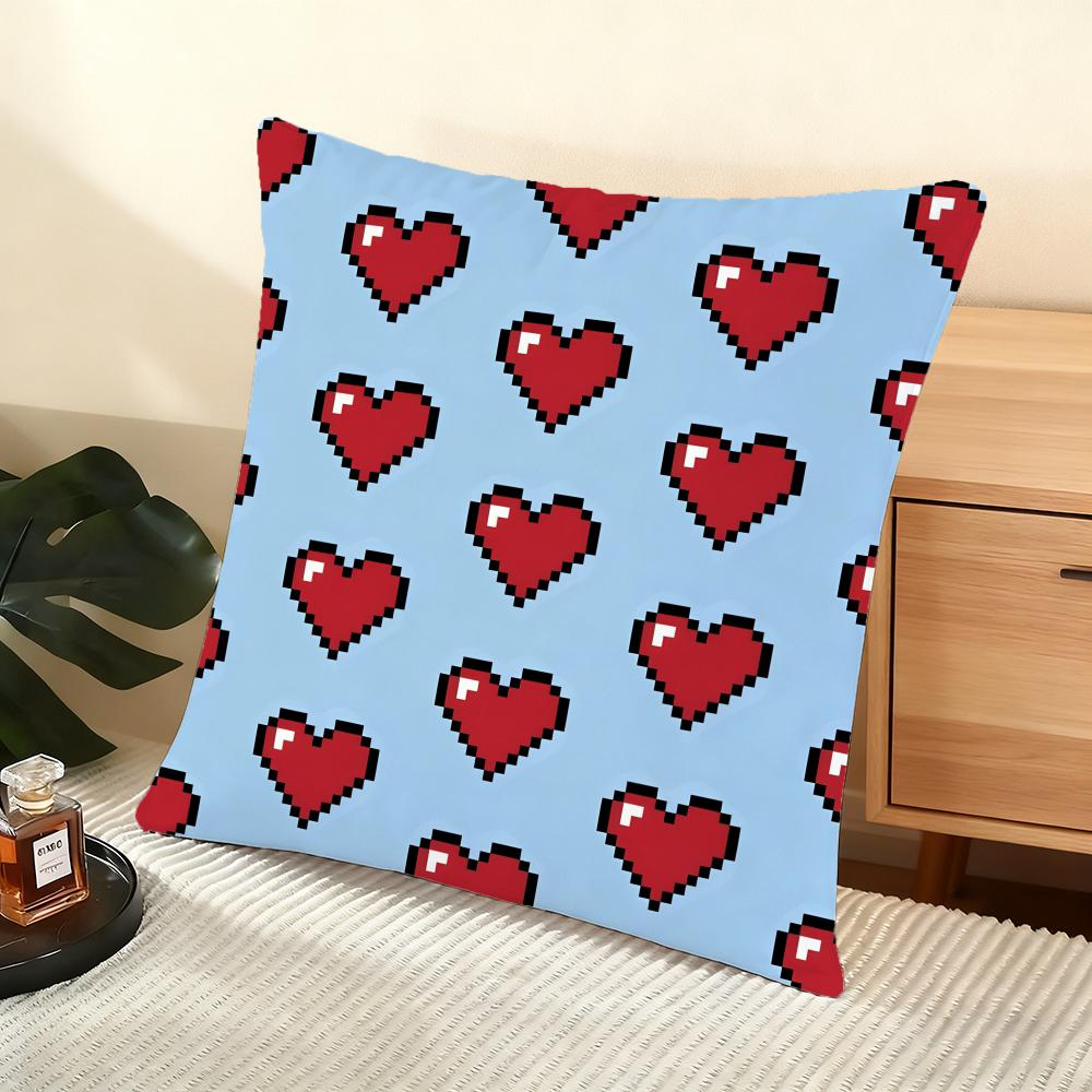 rainbows and hearts Cushion Cover Soft Short Plush Pillow Cover Smooth Cozy Texture Aesthetic Cushion Case Home Decor