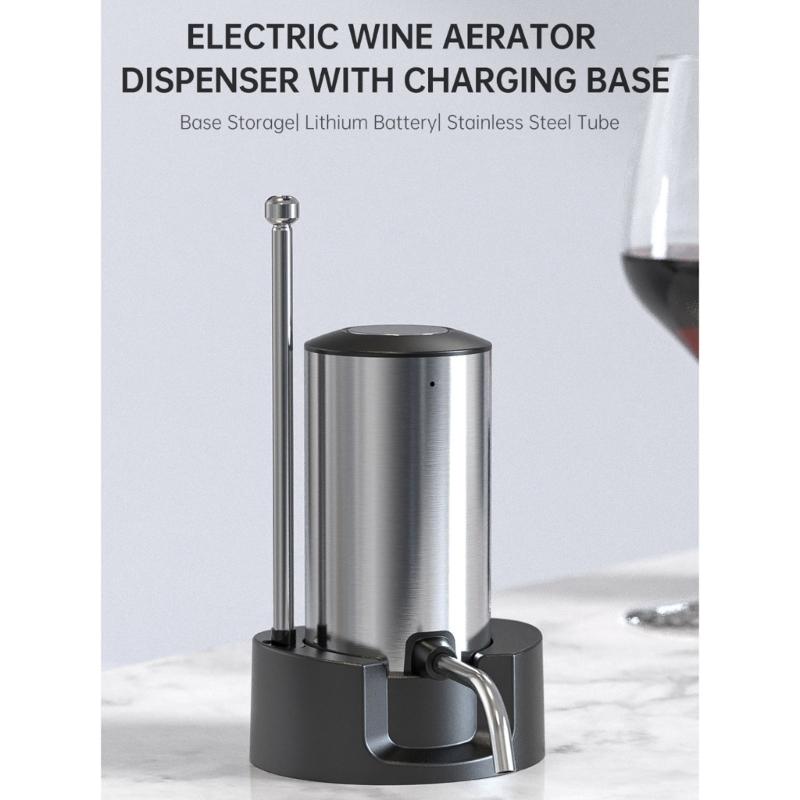 Stainless Steel Wine Dispenser for Convenient and Precise Pouring Rechargeable Wine Aerator Automatic Wine Pourer