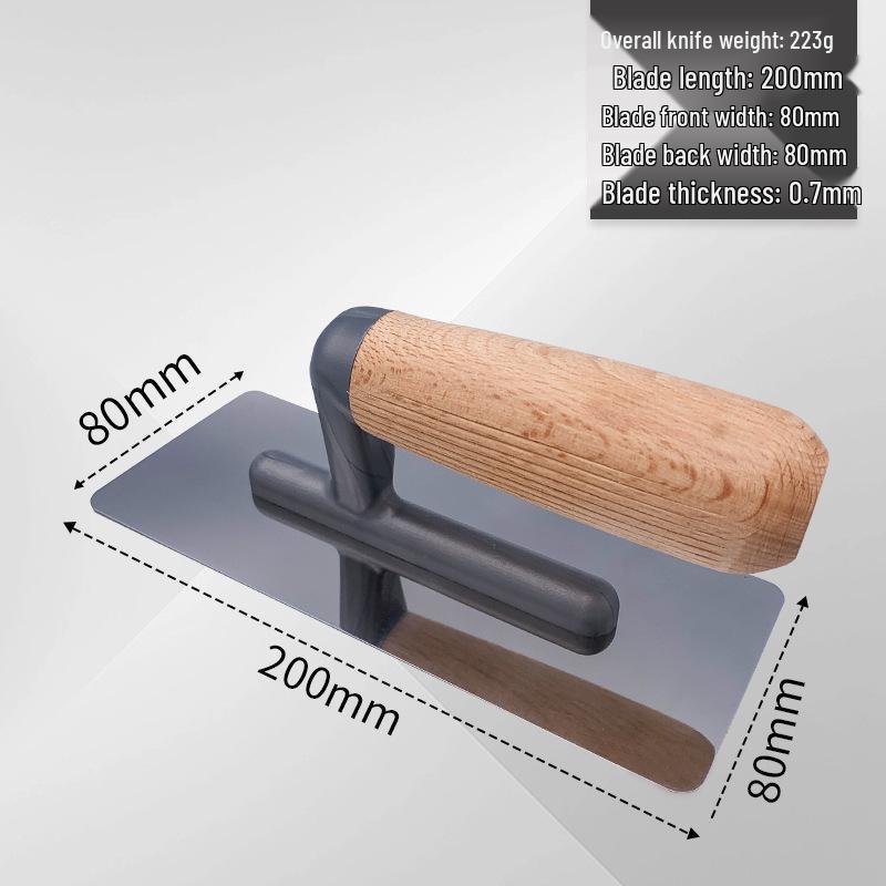 Шпатель для штукатурки из нержавеющей стали с ручкой из бука - Износостойкий шпатель