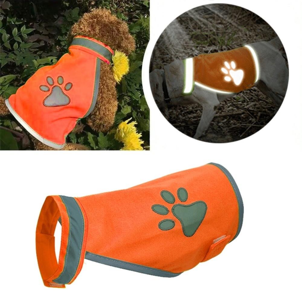

Breathable Dog Safety Vest Adjustable Pet Fluorescent Clothes Puppy Visibility Jacket Running S помаранчевий