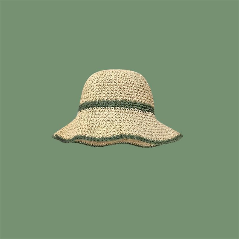 

Модная пляжная соломенная шляпа с волнистыми полями, летняя женская складная шляпа-козырек, шляпа-ведро, шляпа рыбака, панама для улицы, шляпы от солнца с широкими полями для девочек