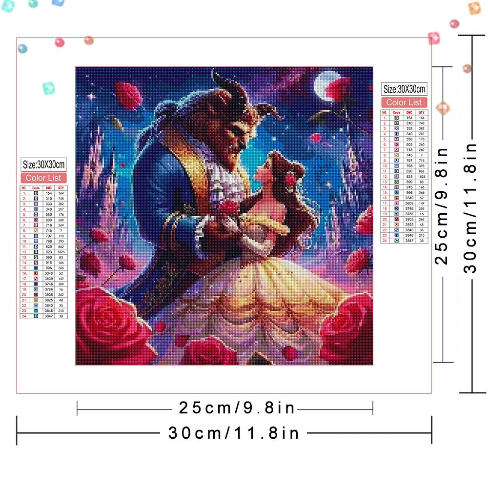 Diamond Mosaic Novelties 2026 Belle Princess Handmade Picture Rhinestones Beauty And The Beast Rose Flower Home Decor