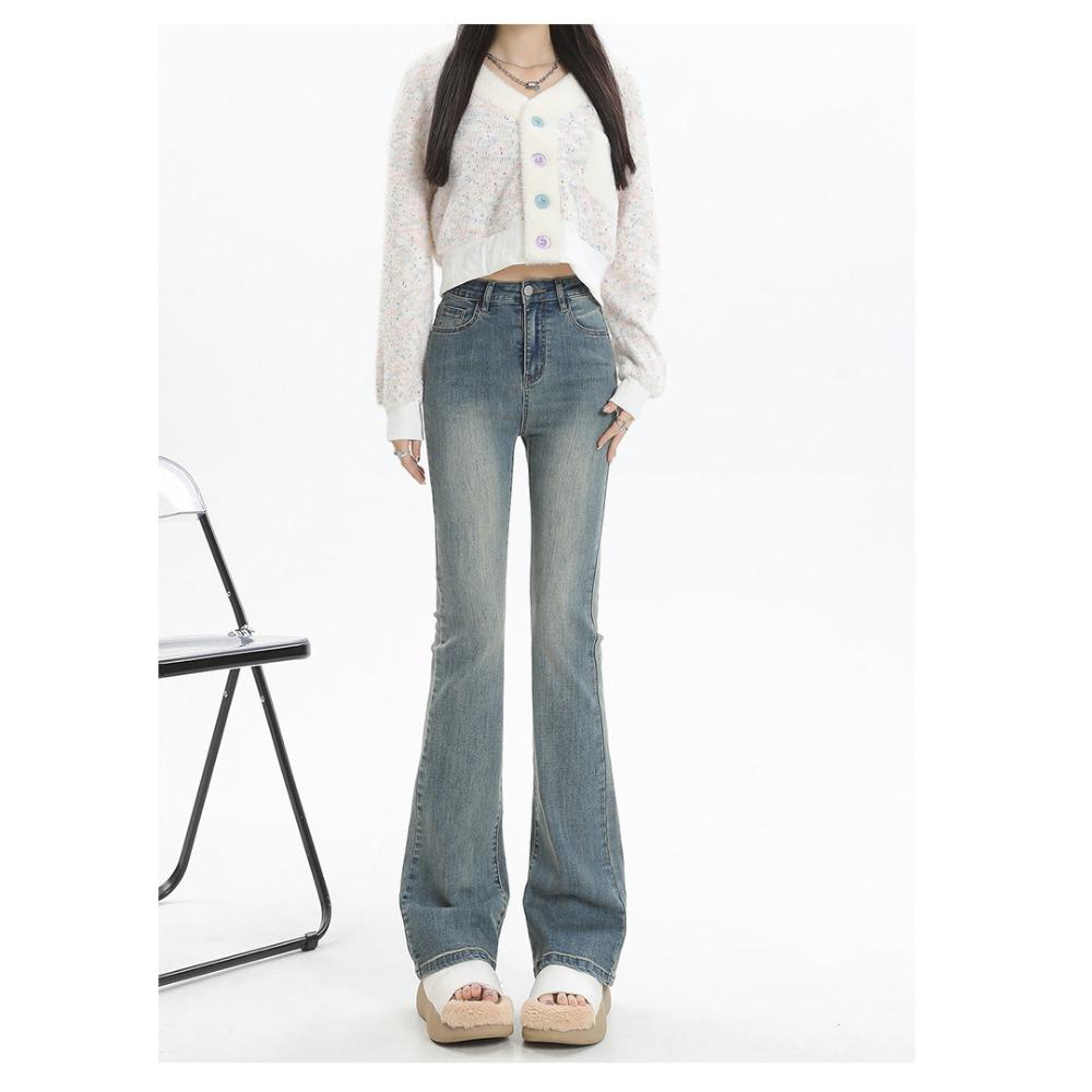 Spring High Waist Slim Stretch Retro Flared Pants