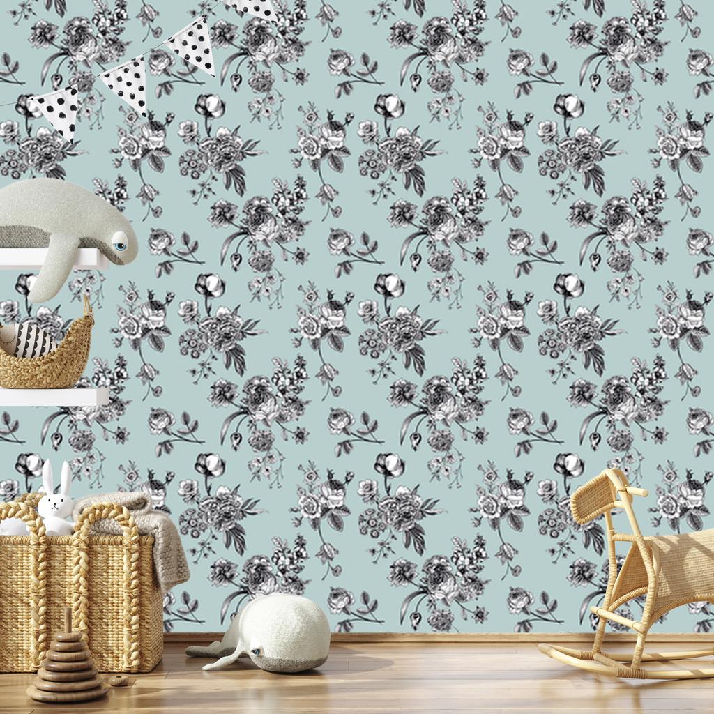 Stylish Blooming Flowers Wallpaper for Living Room and Bedroom 50x1000